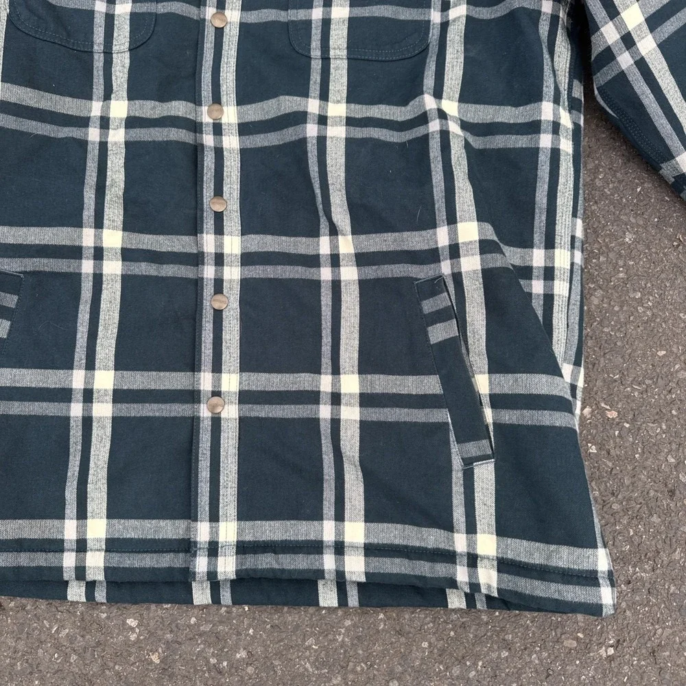 Carhartt Hubbard Flannel Sherpa‎ Lined Shirt Jacket Mens XL TALL Plaid Heavy